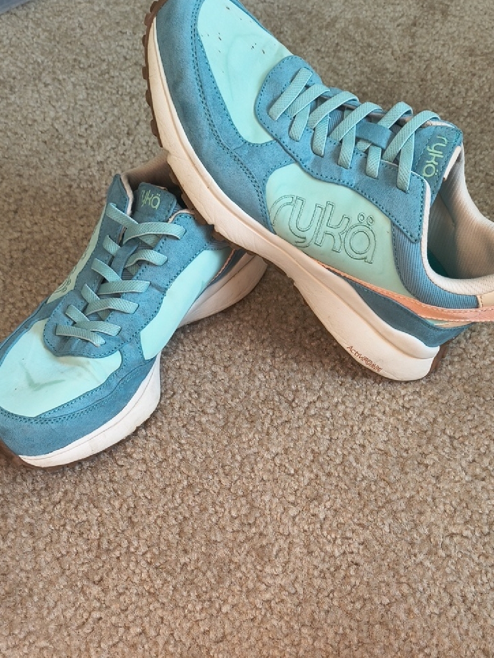 Ryka Aqua and Teal Casual Running Shoes Women's Size 9 R3